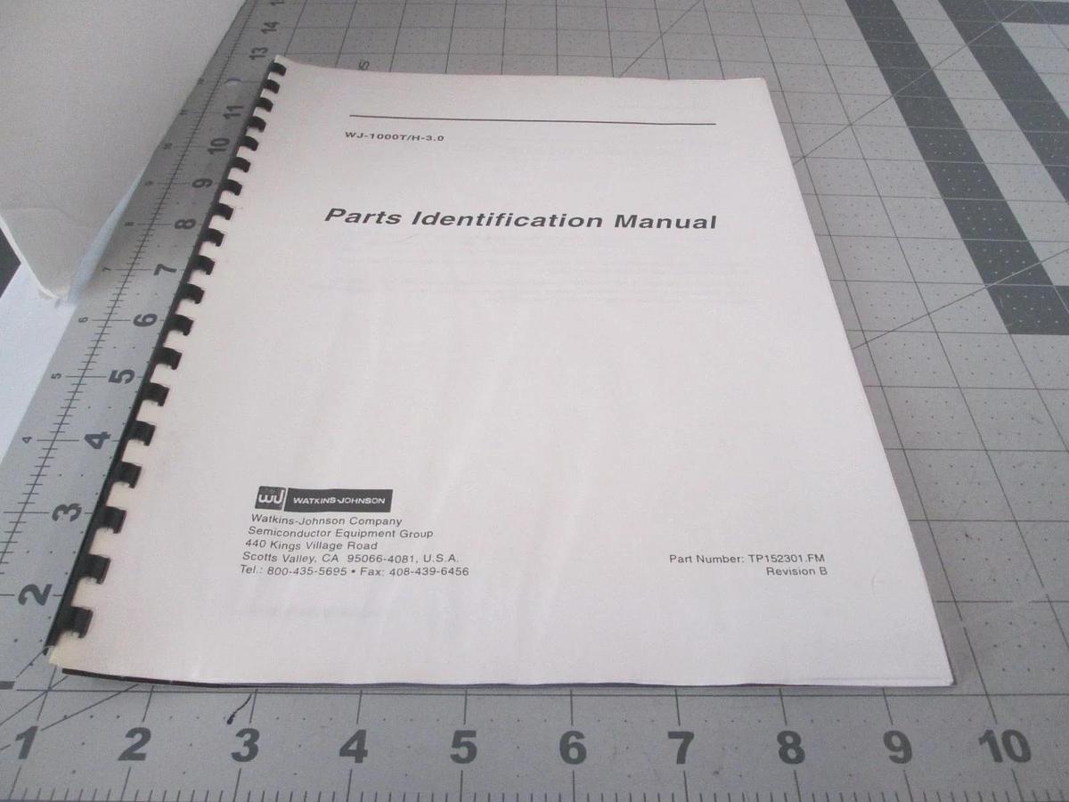 Used Watkins Johnson, Parts Identification Manual, WJ-1000T/H-3.0, Used