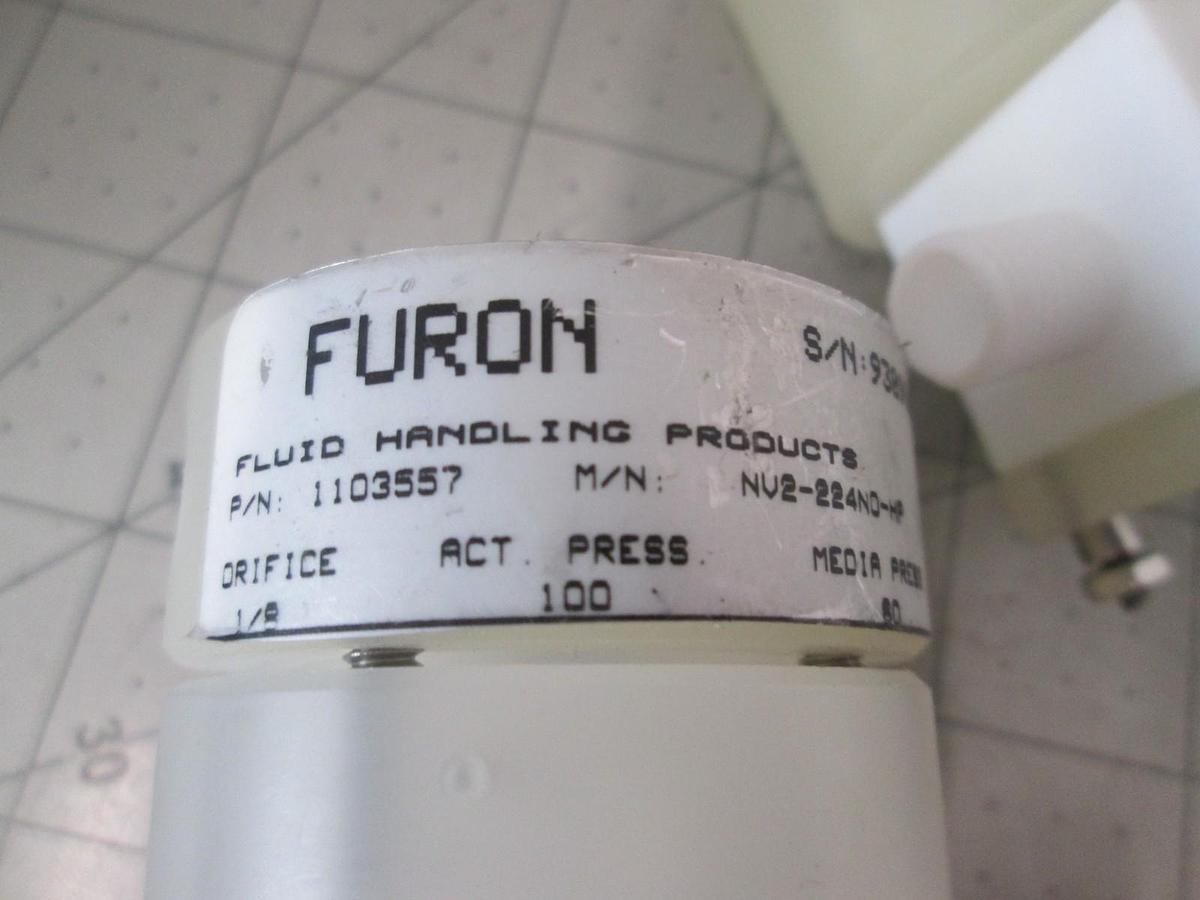 Used Furon NV2-224 High Purity N.O. Pneumatic Valve, 60 psi/100 psi, Used, Lot of 3