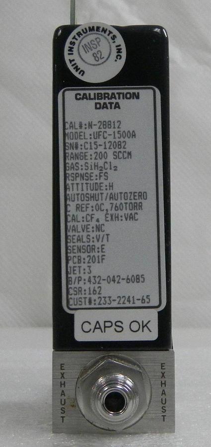 Used Unit UFC-1500A, Mass Flow Controller, Gas- SIH2C12, Range- 200 SCCM, 1/4" M I/O