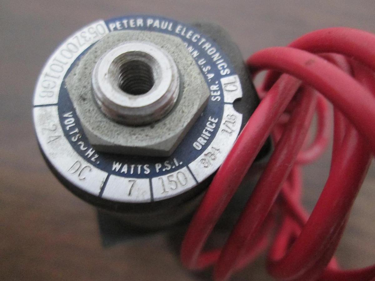 Used Peter Paul Electronics, 053Z00101GB, Solenoid Valve, 24V, 150PSI, 7W, Used