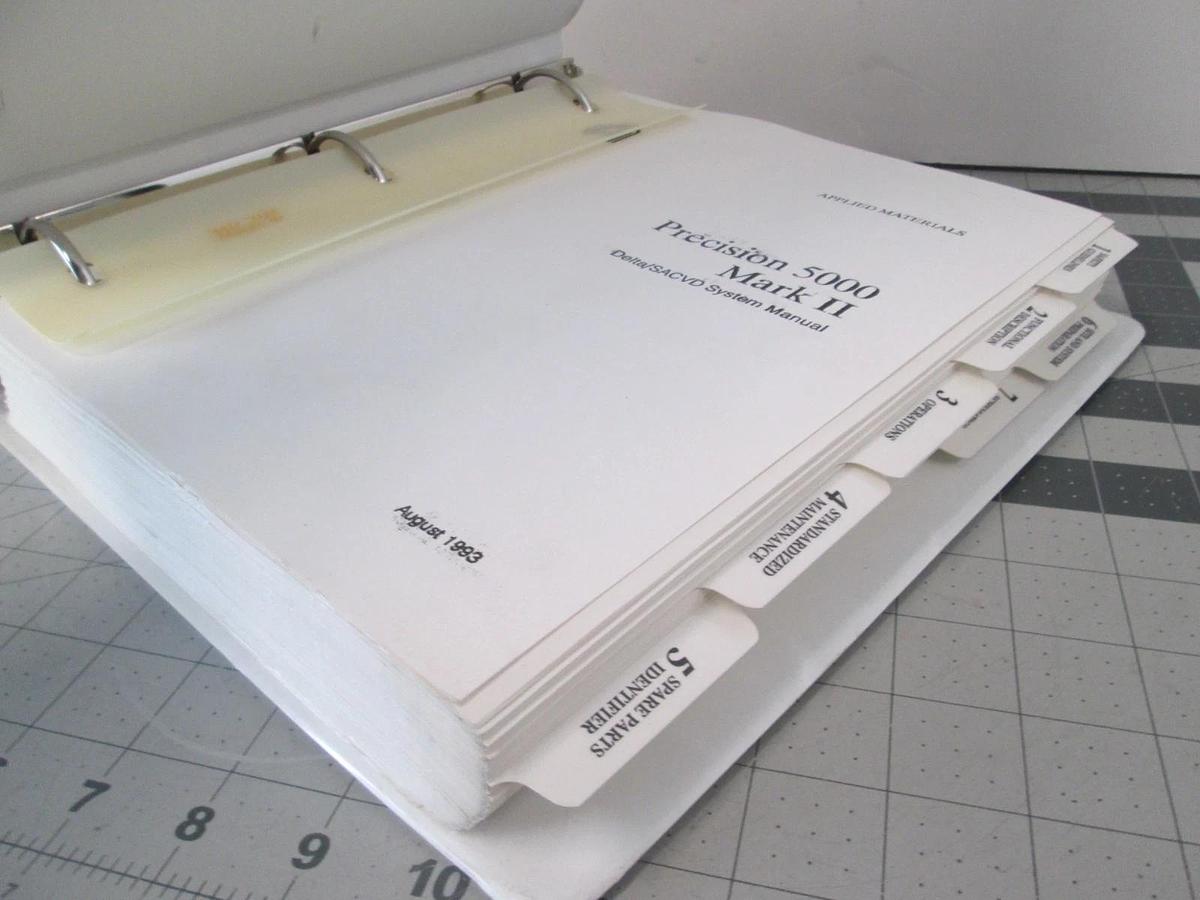 Used Applied Materials, Precision 5000 Mark 2 Delta/SACVD System Manual, Used