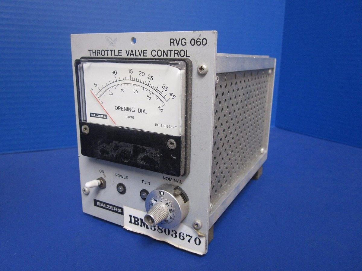 Used Balzers RVG 060 Throttle Valve Control BGM 46, Used