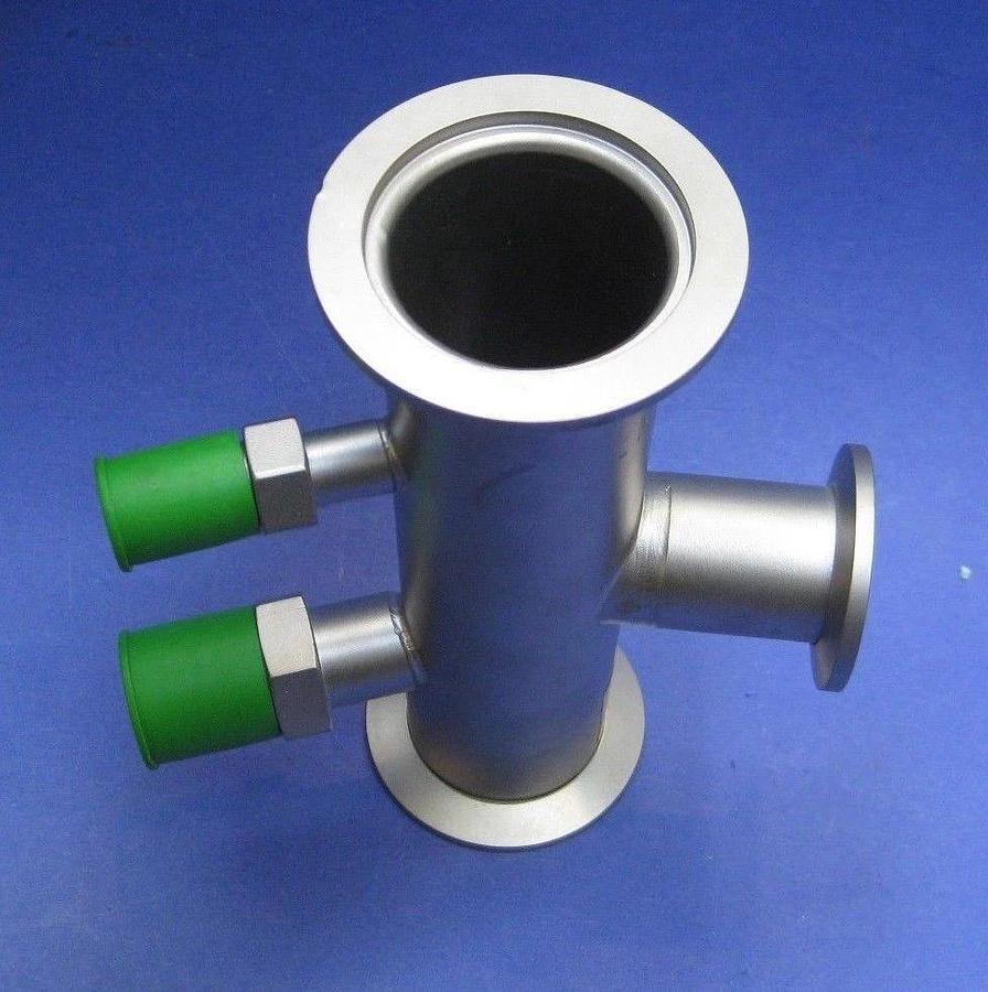 Stainless Steel Vacuum Tube TEE, NW40 Flanges and NW25 Reducer w/ Ports, New