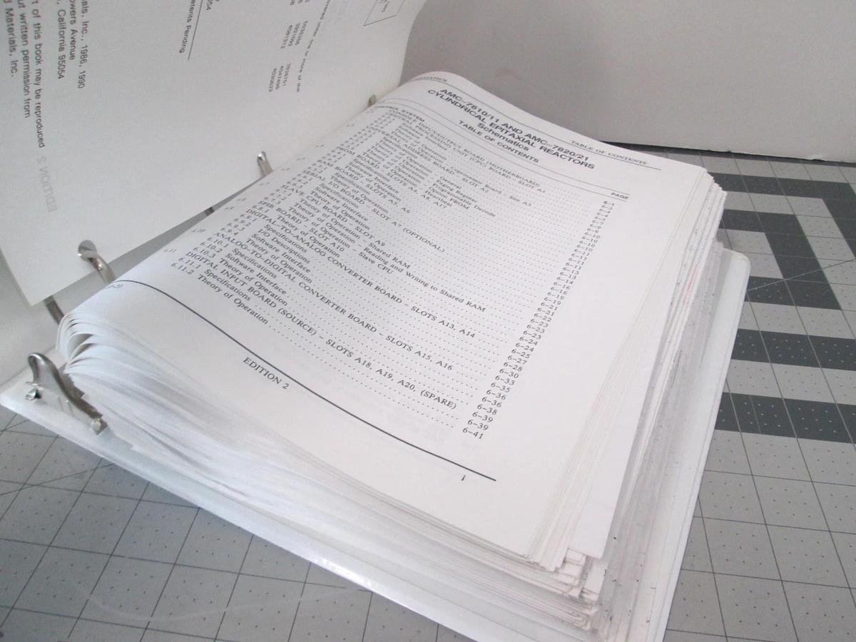 Used Applied Material, AMC-7810/11 Cylindrical Epitaxial Reactor Schematics, Used