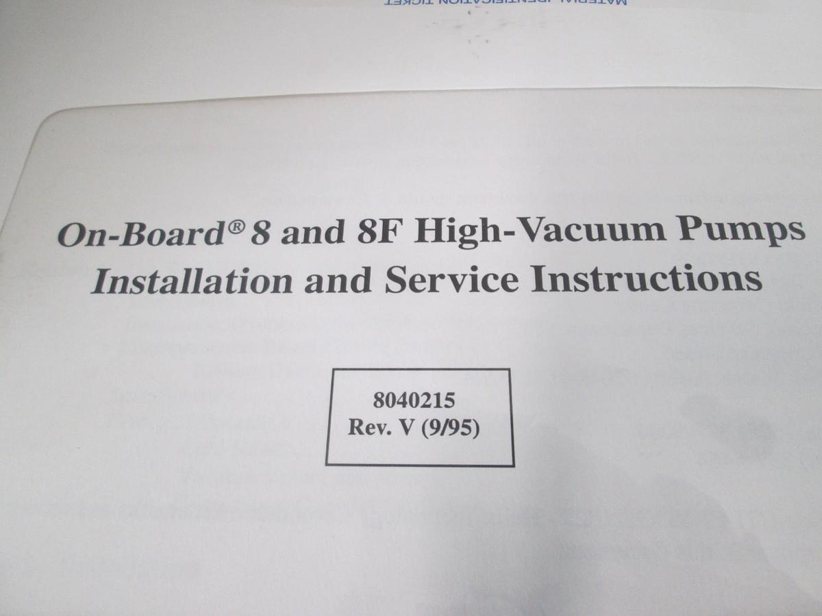 Used CTI-Cryogenics, On-Board 8 and 8F, Installation and Service Instructions, Used