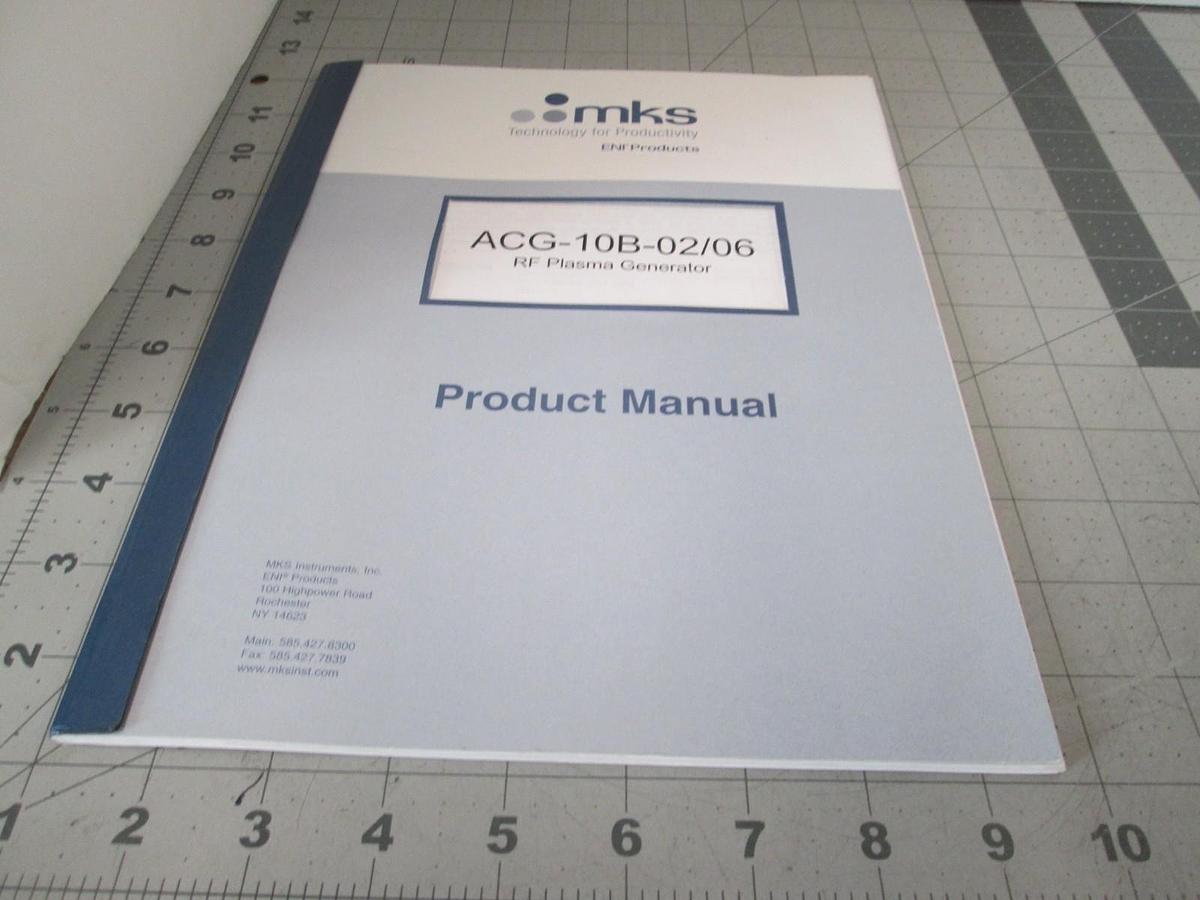 Used MKS, ACG-10B-02/06, RF Plasma Generator Product Manual, Used