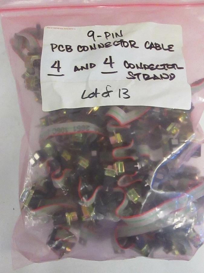 Used AMP 9 Pin PCB Connector Cable, 4 and 4 Strands, Lot of 13