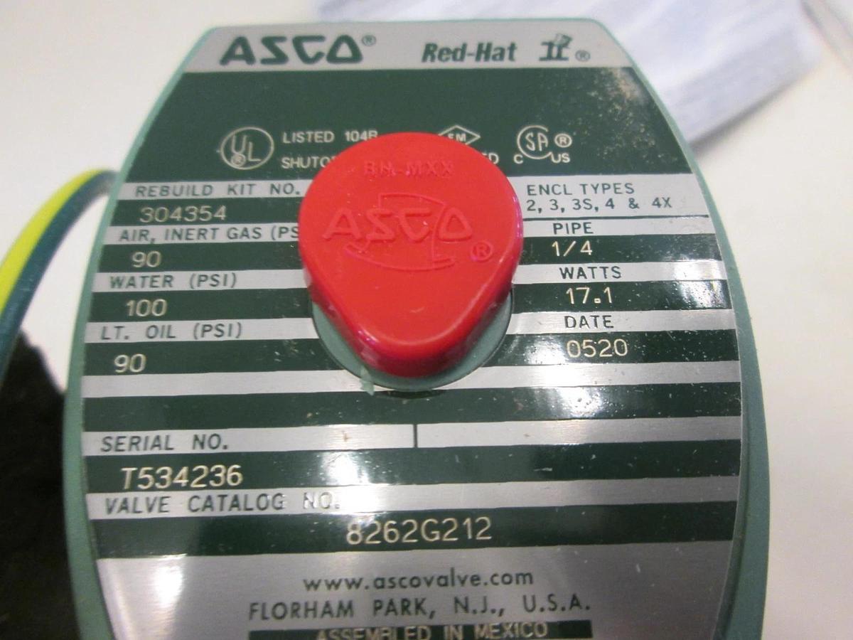 Asco, 8262G212, Solenoid Valve, 17.1 W, 1/4 Pipe, New
