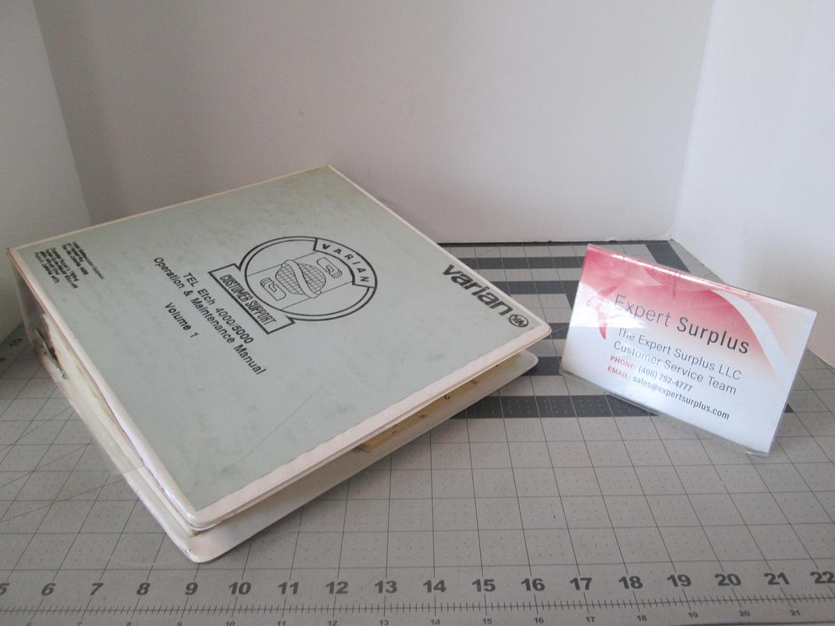 Used Varian, TEL Etch 4000/5000, Operation and Maintenance Manual Volume 1, Used