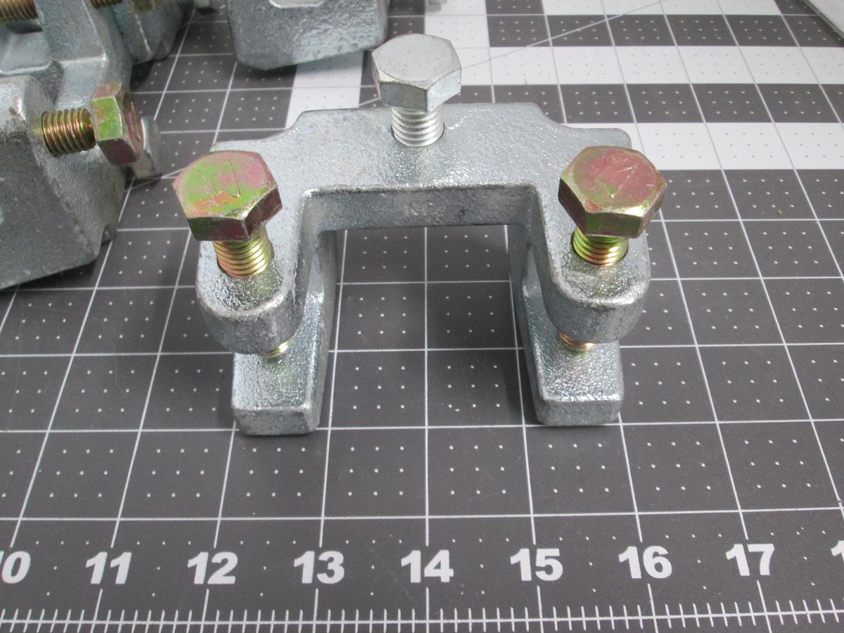 Used Industrial U-Shaped Mounting Clamps Brackets w/ Hardware Lot of 6 