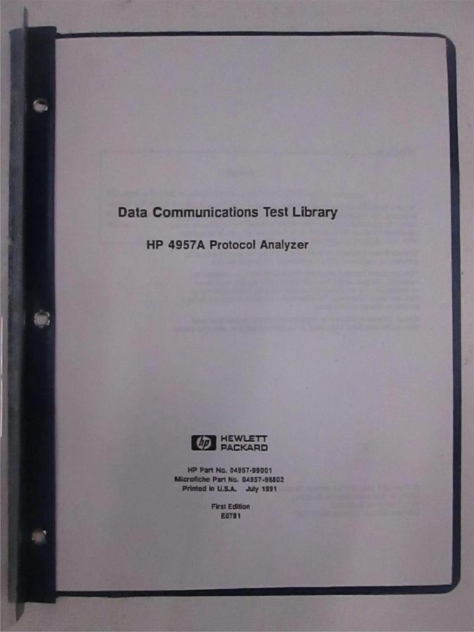 Used HP 4957A Protocol Analyzer Data Communications Test Library, Used