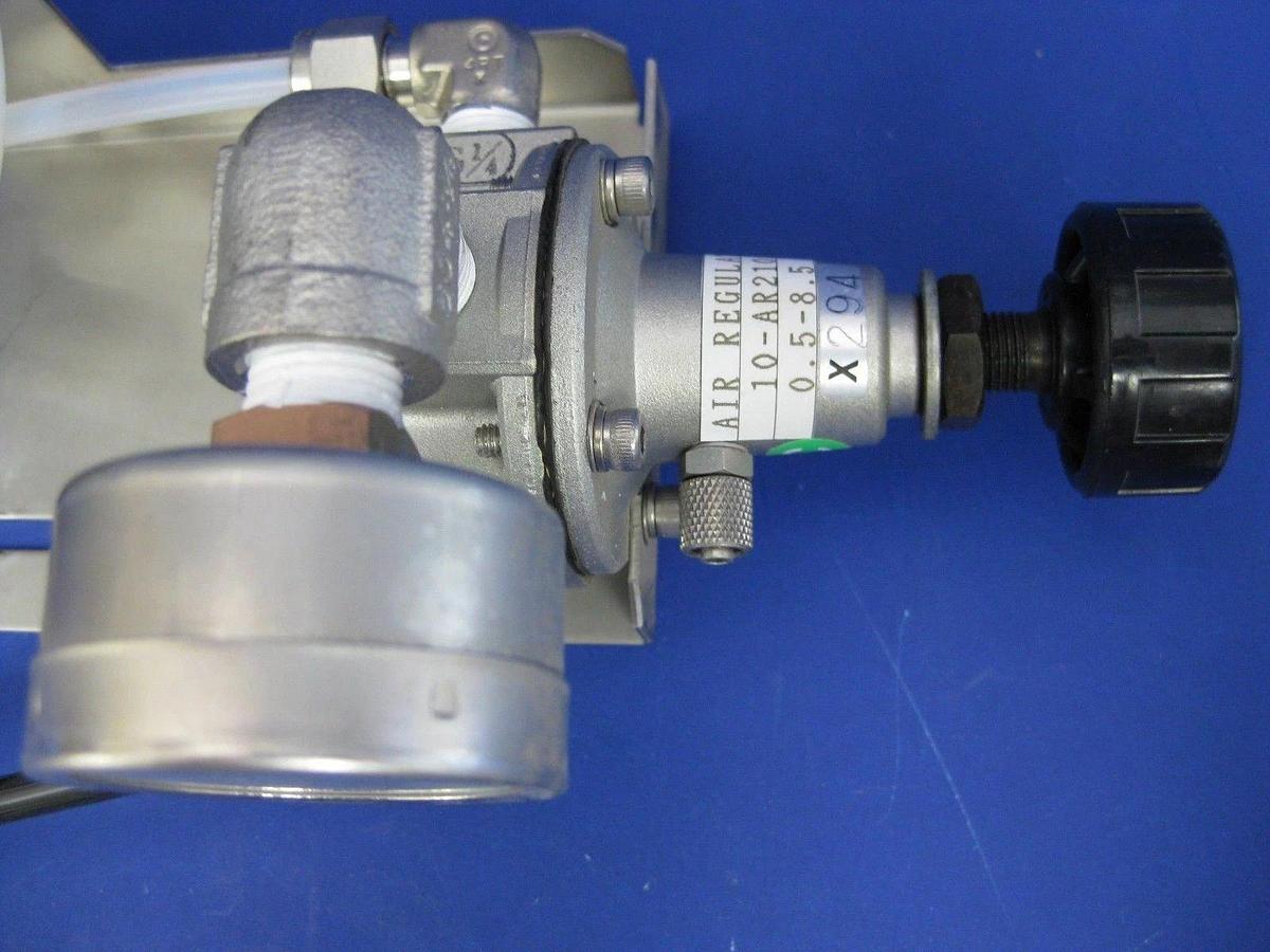 Used SMC 10-VZ3223 Pneumatic Solenoid Valve Manifold Assembly w/ Regulator and Gauge