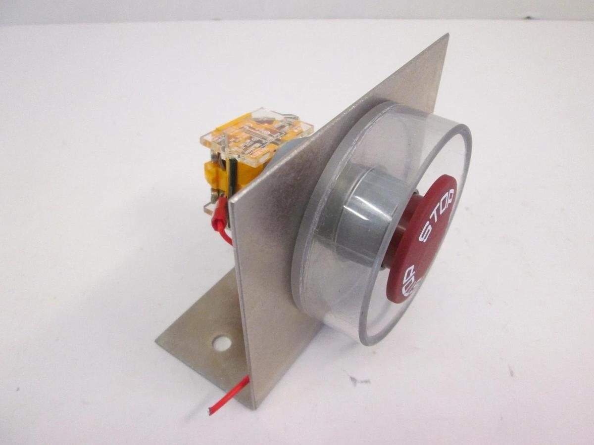 Used EAO Contact Block With Red Stop Button, 704.900.5