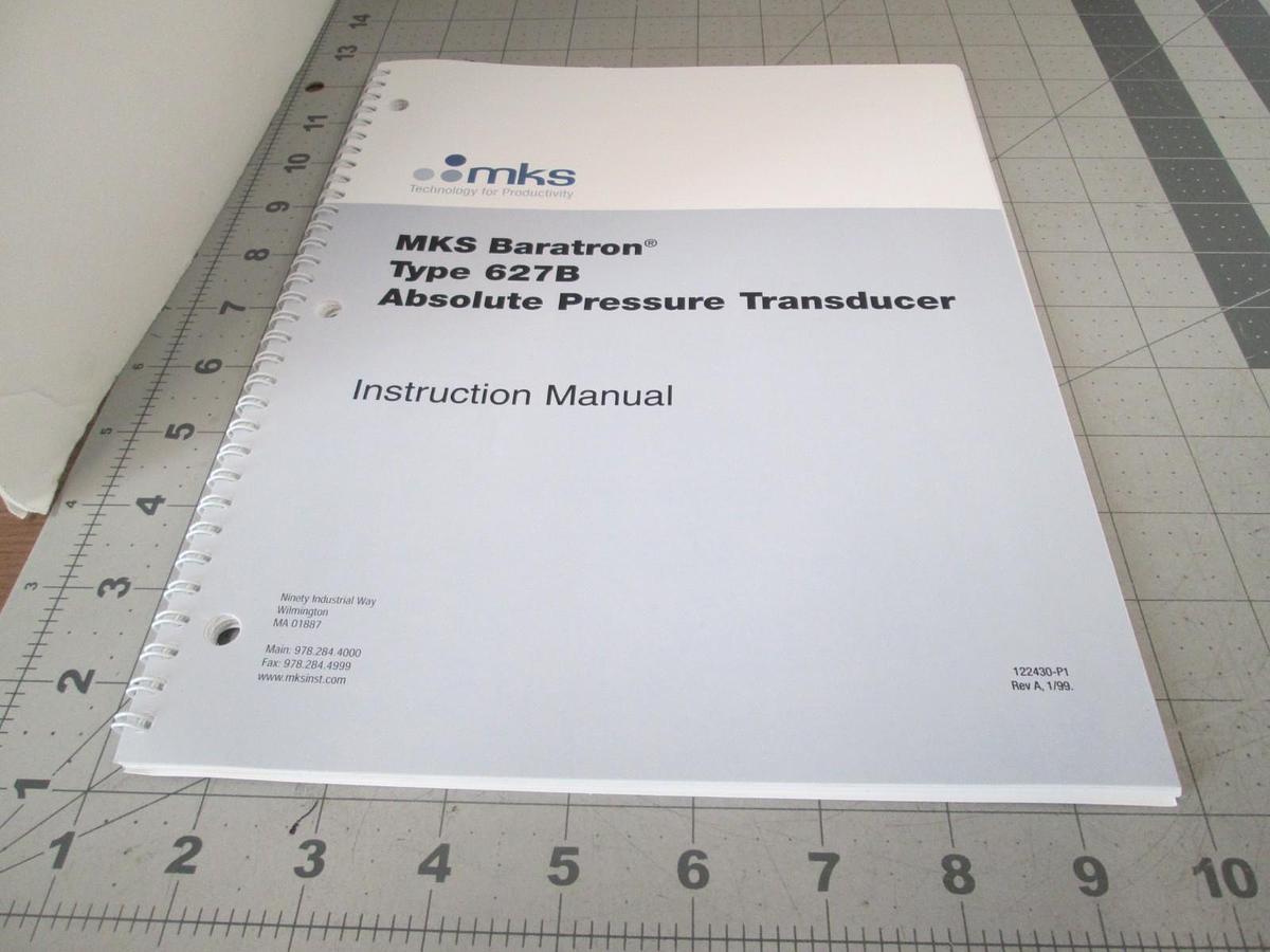 Used MKS, Type 627B, Absolute Pressure Transducer Instruction Manual, Used