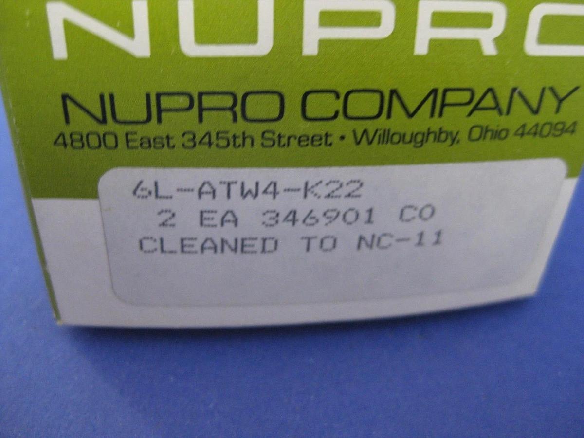Nupro Swagelok 6L-ATW4-K22, NIB