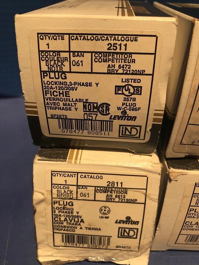 Used Leviton Lot of Plugs/Connector, Lot of 6