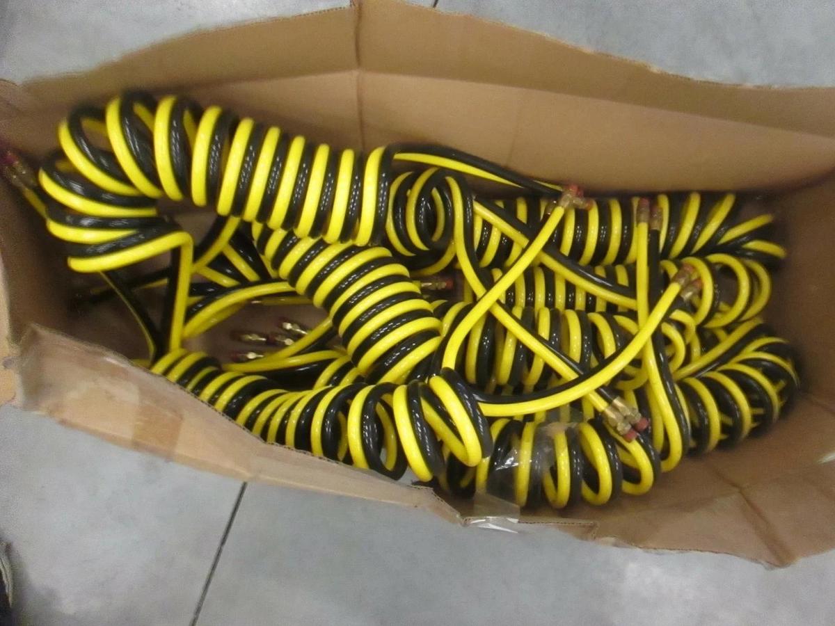 Used M25666 Industrial 15FT 5TEC Twin MCR 95A, Coiled Airline Hose, Lot of 10