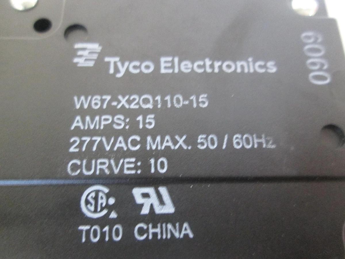 Tyco Electronics, W67-X2Q110-15, Circuit Breaker, 15A, 277VAC Max, New, Lot of 2