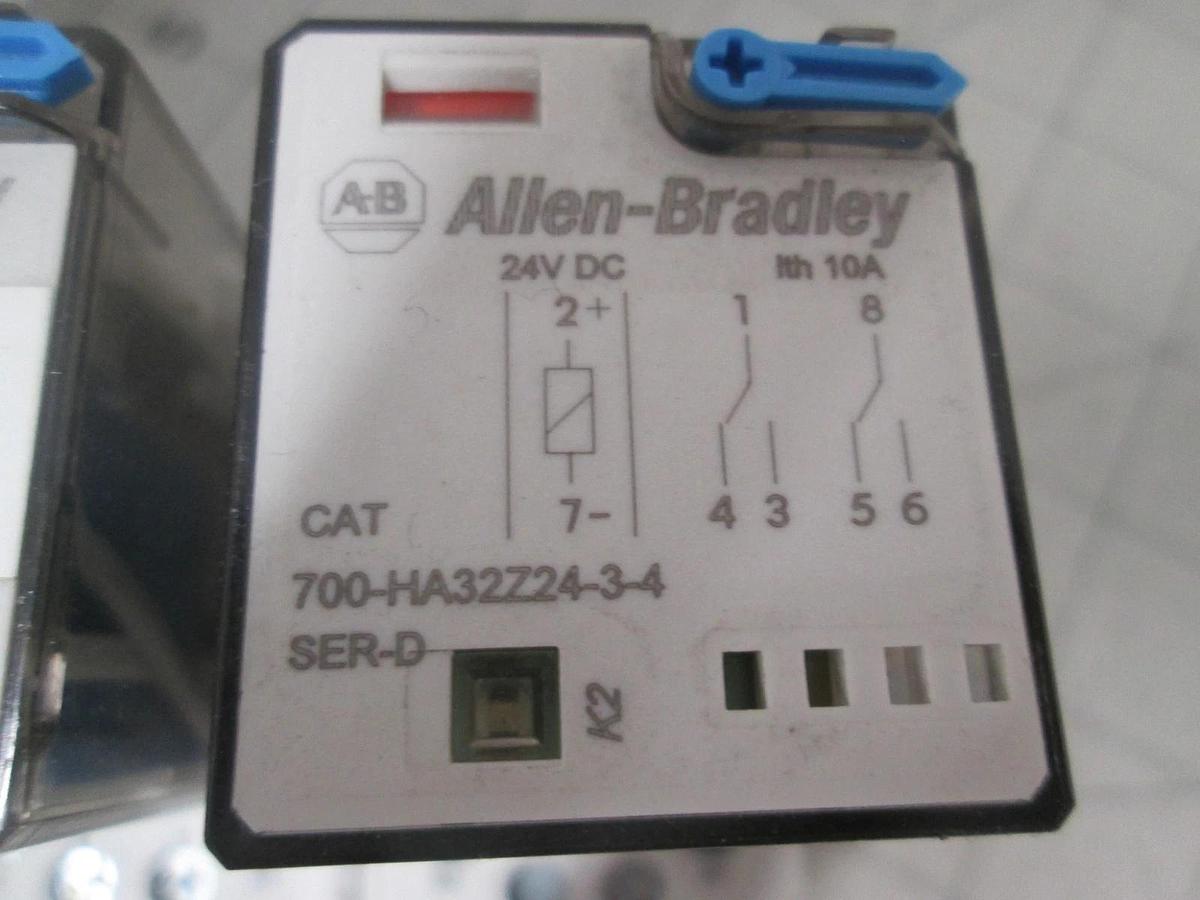 Used Allen-Bradley, 700-HA32Z24-3-4 Relay w/ 700-HN100 Socket, Used, Lot of 2