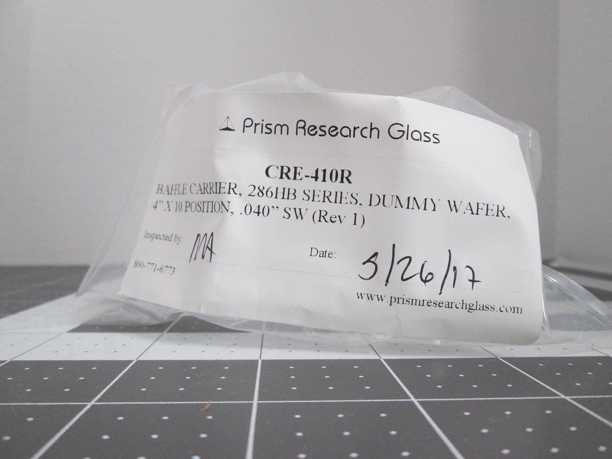 Used Prism Research Glass, CRE-410R, Baffle Carrier 286HB, 4"X10 Position NIB