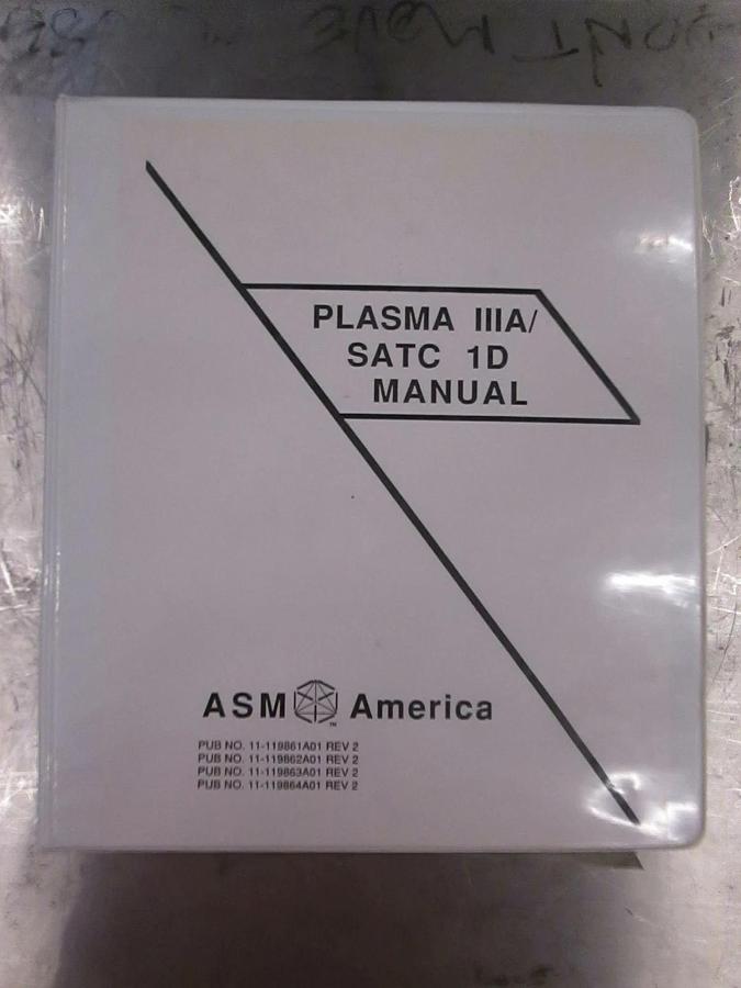 Used ASM Plasma 111A/ SATC 1D Operator Manual, Used