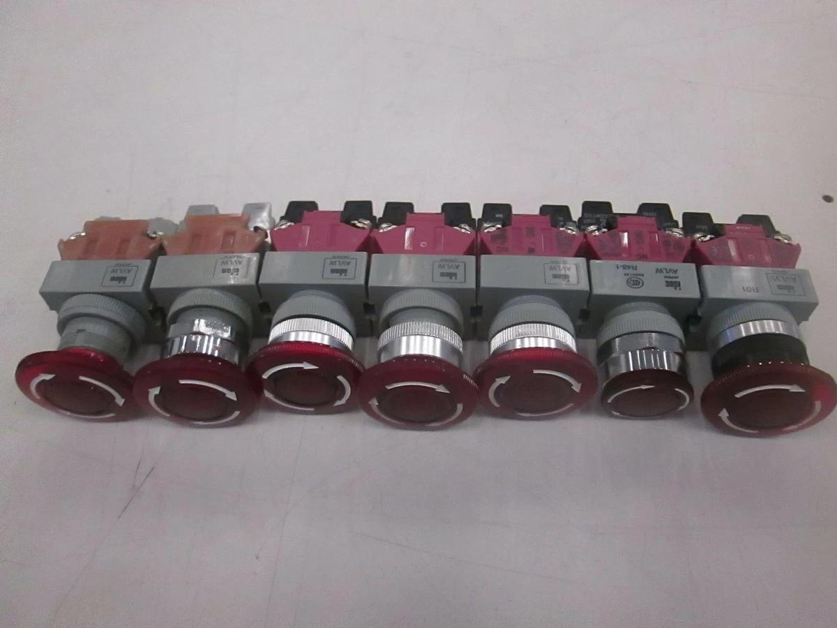 Used Idec, Red Pushbutton Switch, AVLW, Used, Lot of 7