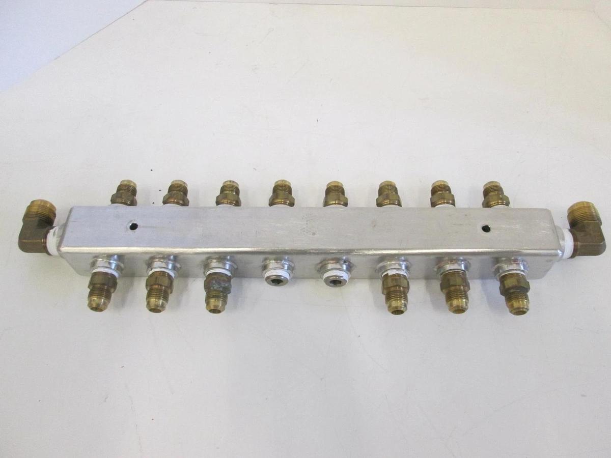 Used Stainless Steel, 18", 8 Port Water Manifold, Used