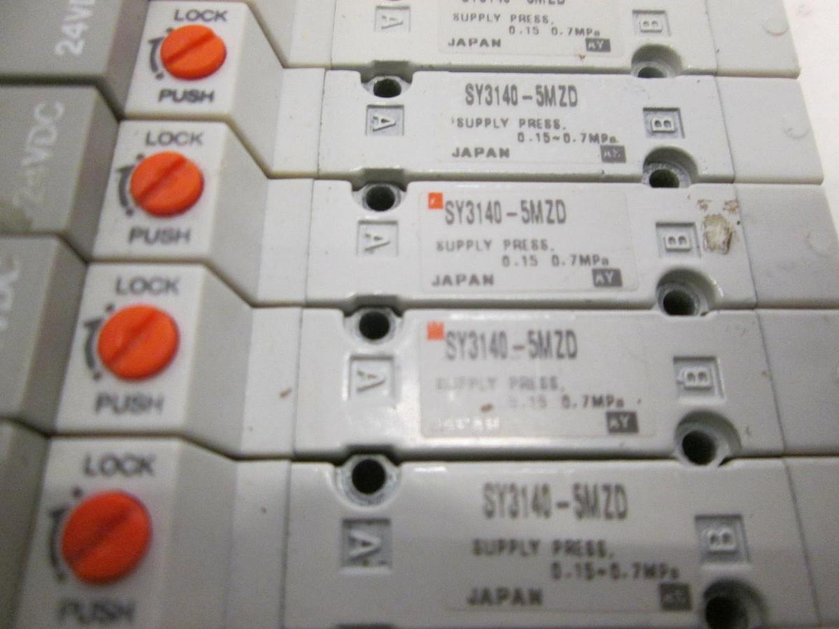 Used SMC, SY3140-5MZD, Solenoid Valve, Used, Lot of 7