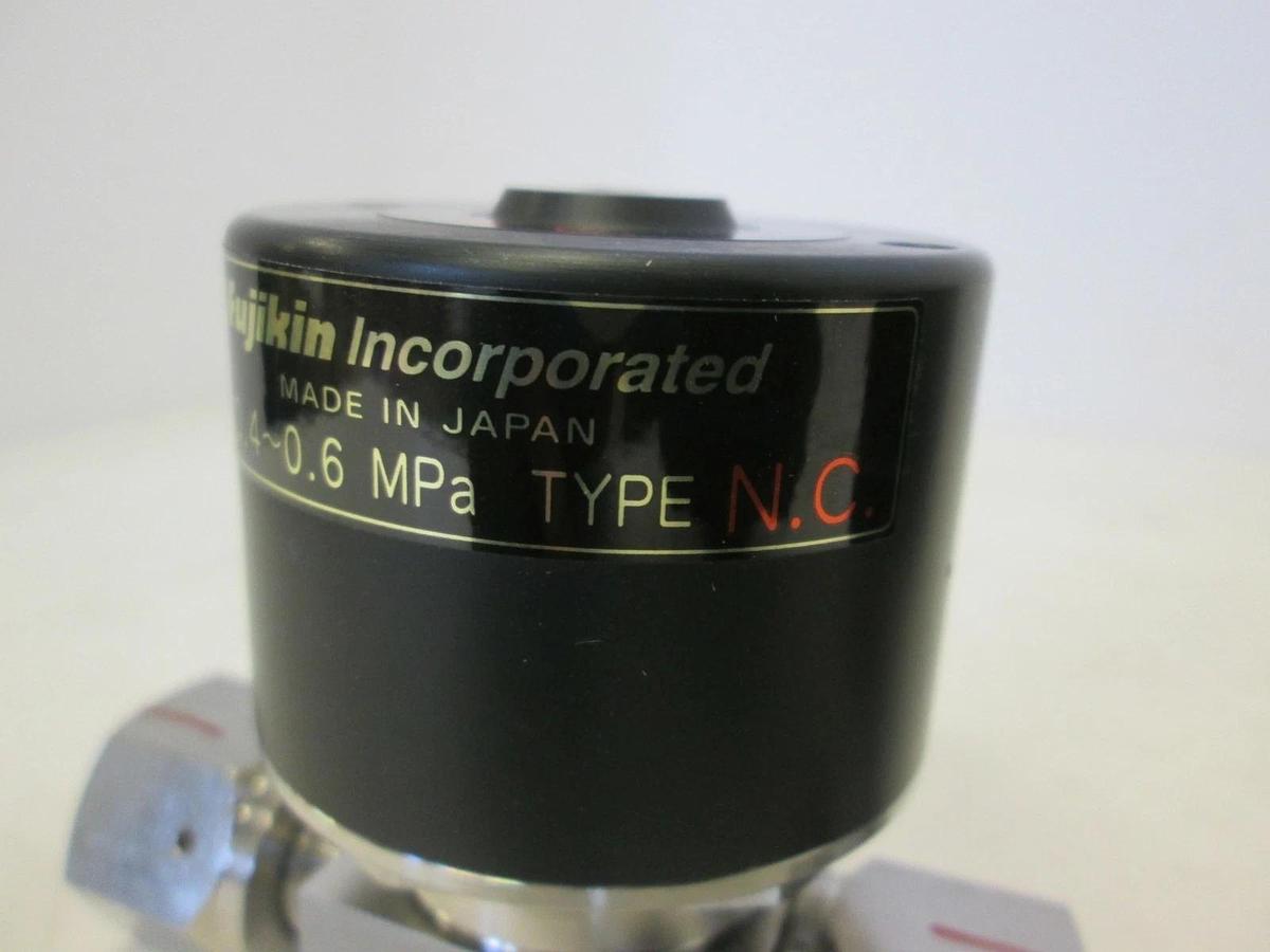 Used Fujikin, O.P. .4-.6 MPa Pneumatic Valve, N.C, 316L, Used, Lot of 2