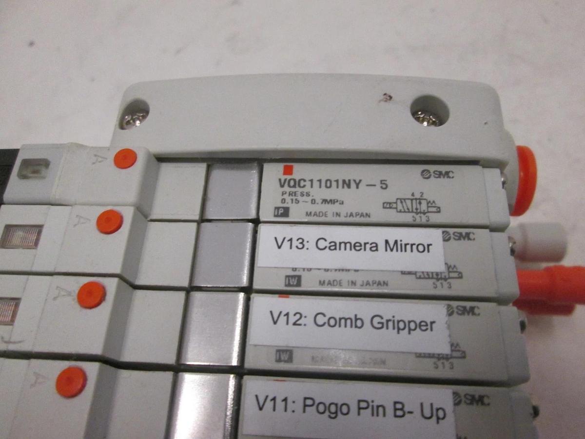 Used SMC, EX250, DeviceNet Interface Module Assy w/ 14 Valves, VQC1101NY-5, Used