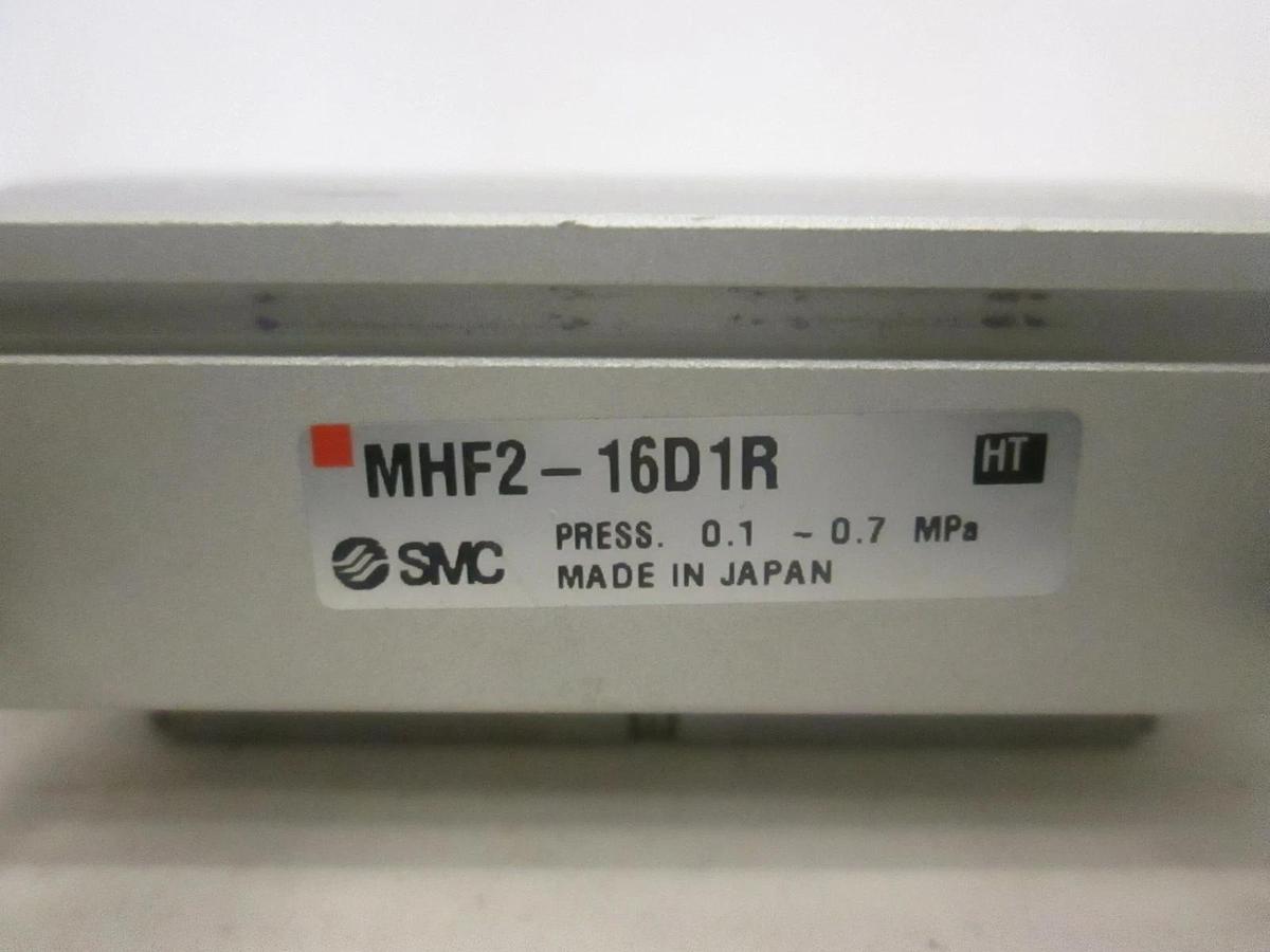Used SMC, Pneumatic Gripper w/ 2 Slides, MHF2-16D1R, Used
