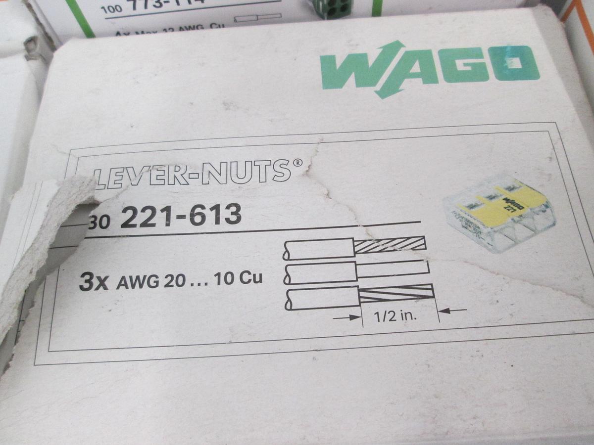 Used WAGO, Wire Connectors Lot of 6 Boxes 221-613, 773-173, 222-415,221-413-773-114