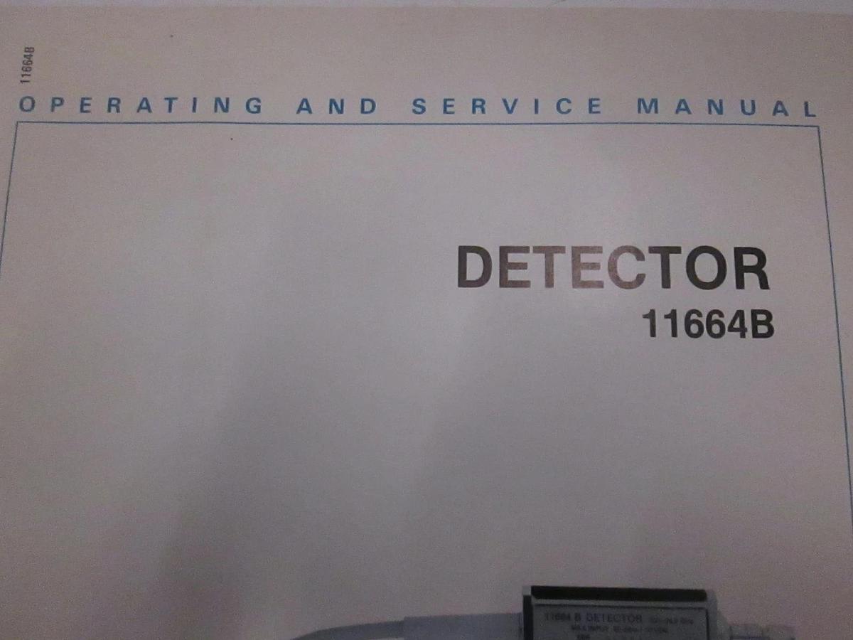 Used HP Detector 11664B Operating and Service Manual, Used