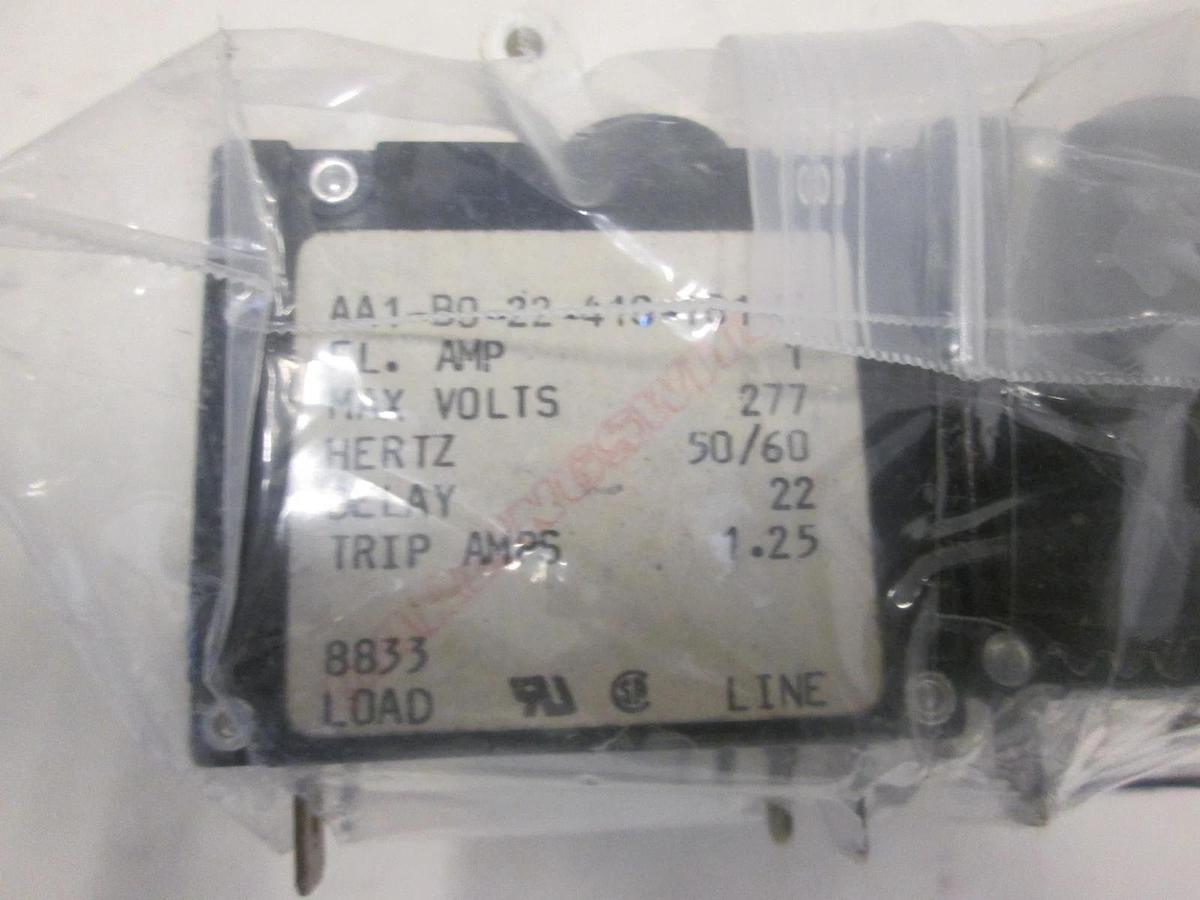 Used Carling Switch, AA1-B0-22-410-181-C, CIRCUIT BREAKER 1A, 1P, 230V Use, Lot of 10