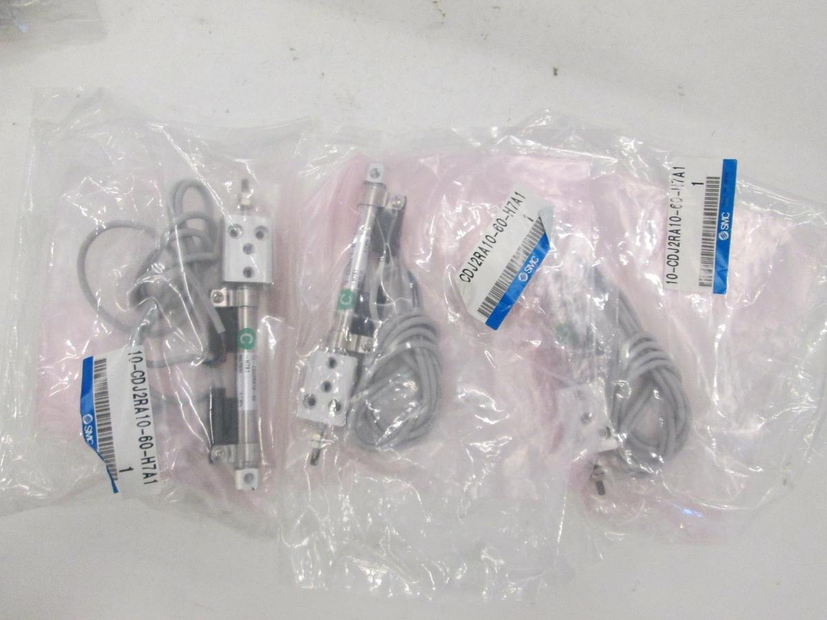 SMC, 10-CDJ2RA10-60-H7A1, Pneumatic Cylinder, New, Lot of 3
