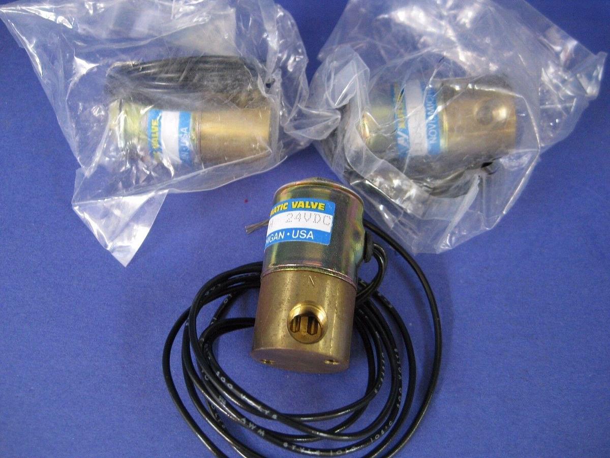 Automatic Valve 11J1-H 2-Way Solenoid Valve, 100 psi, 6W, 24 VDC, LOT of 3 NEW