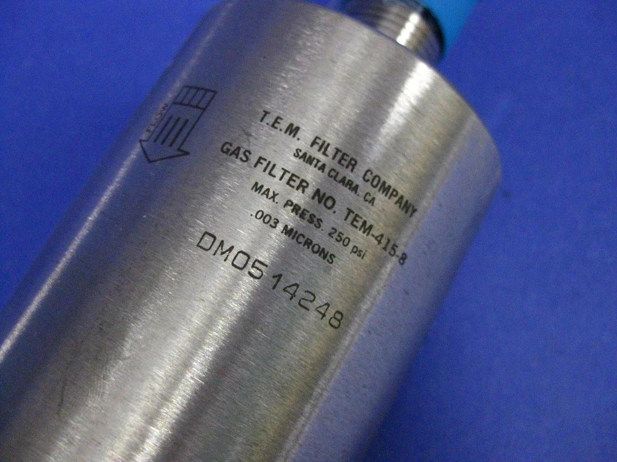 T.E.M. TEM-415-8 400 Series Gas Filter, Teflon Membrane, 1/2" Male VCR