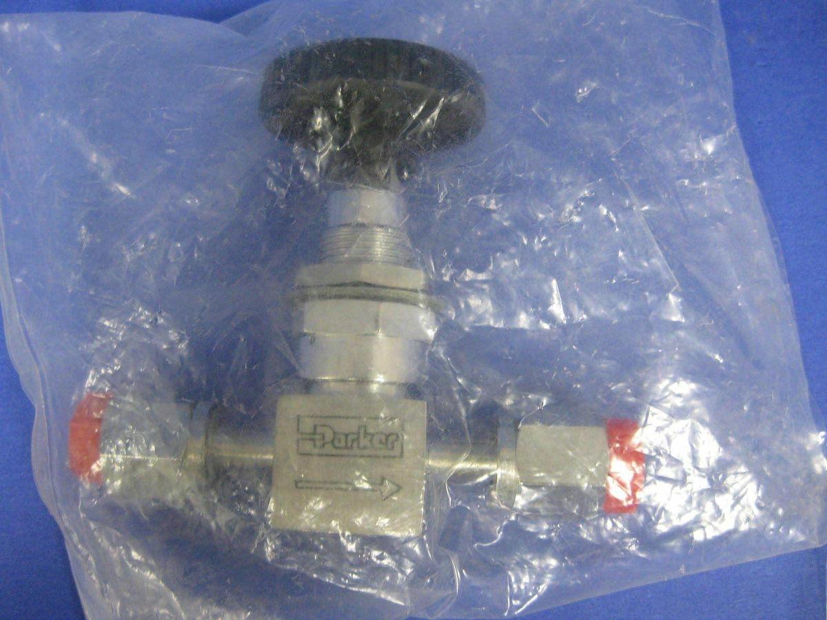 Used Parker 4V1-P4K-SS Manual Bellows Valve, 1/4" FVCR, New