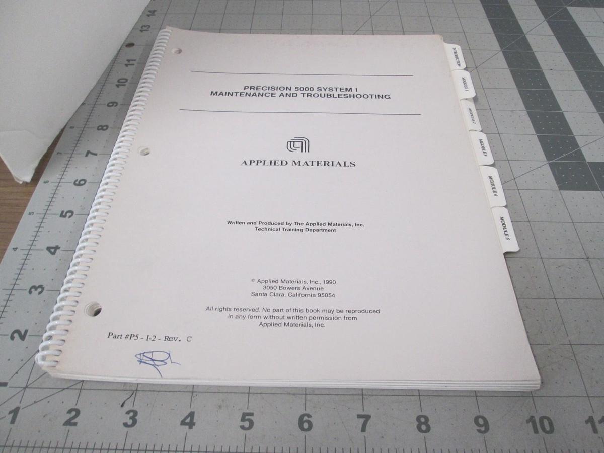 Used AMAT, Precision 5000 System, Maintenance and Troubleshooting, Manual, Used