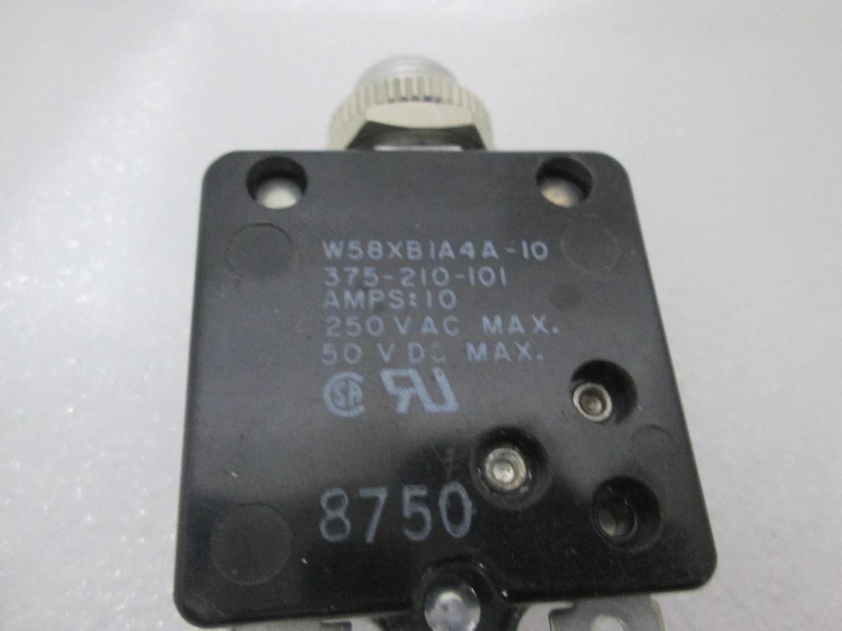 Potter & Brumfield, W58XB1A4A-10, Circuit Breaker, 10A, 375-210-101, New