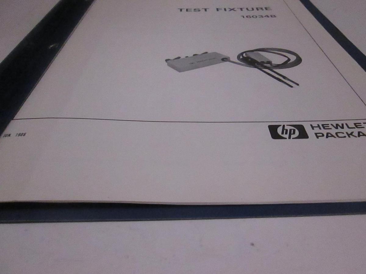 Used HP Model 16034B Test Fixture Operation Note, Used
