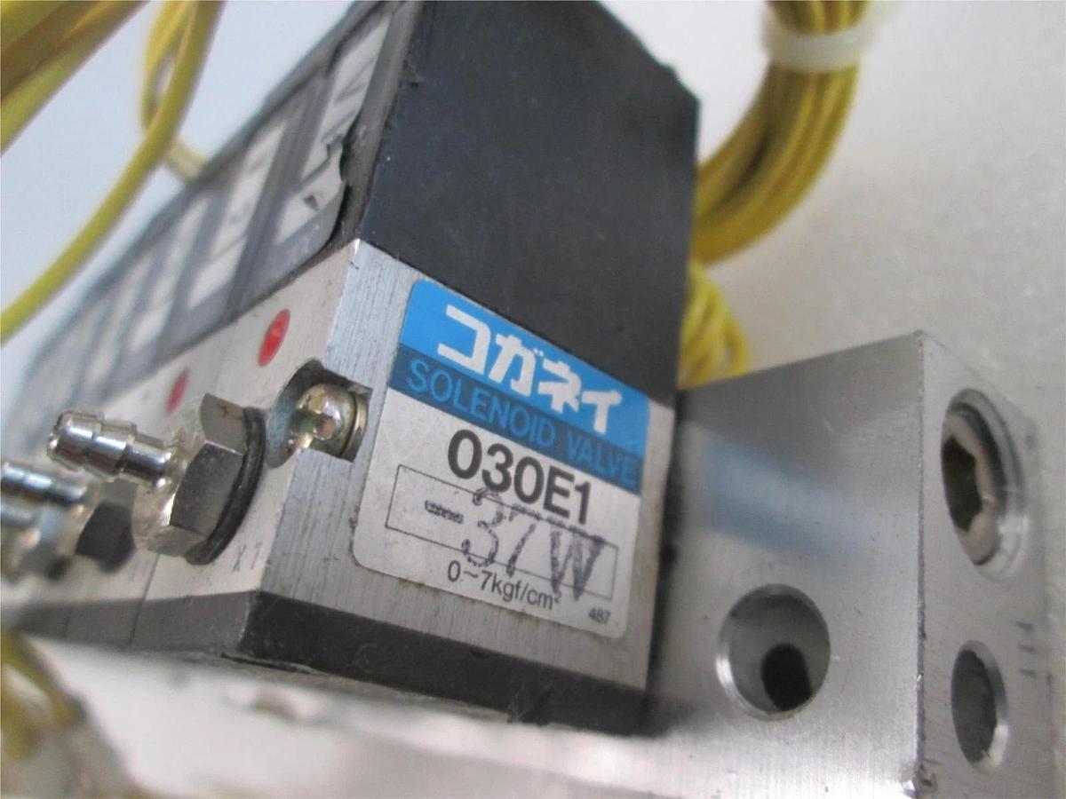 Used Koganei, 030E1, Solenoid Valve Block Assy, w/ 12 Pin F Connector 8 Valve, Used