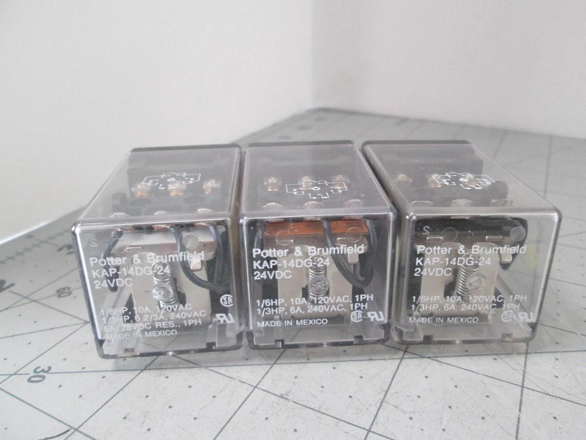 Potter & Brumfield, KAP-14DG-24, 24VDC Relay, New, Lot of 3