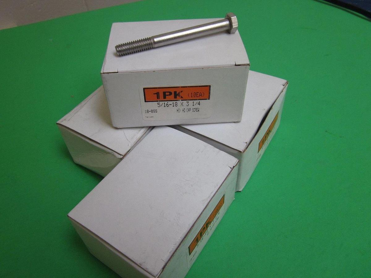 Lot of 40! Hex Head Cap Screw with Partial Thread, 18-8SS, 5/16-18 x 3 1/4"