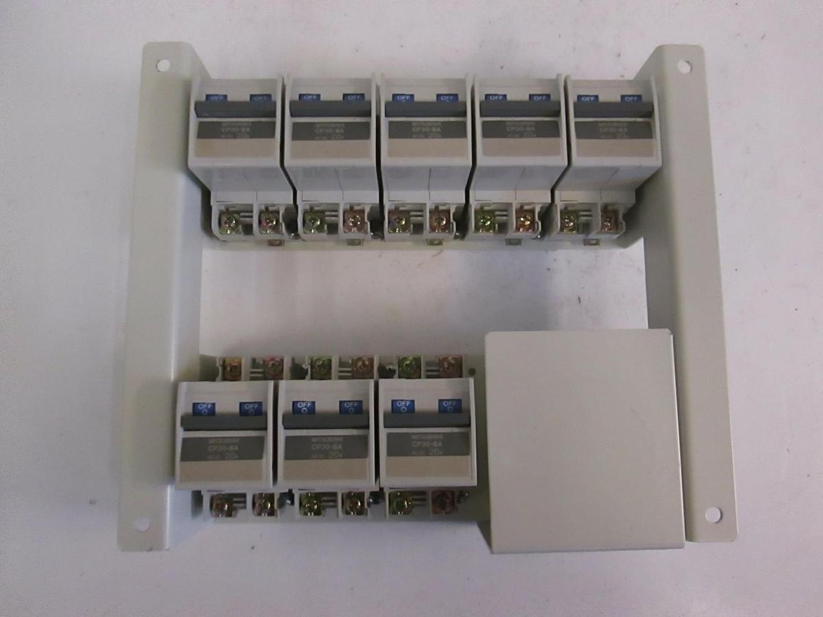 Used Mitsubishi Circuit Protector CP30-BA, 20A, 250VAC/125VDC, 2 Pole, Used, Lot of 8