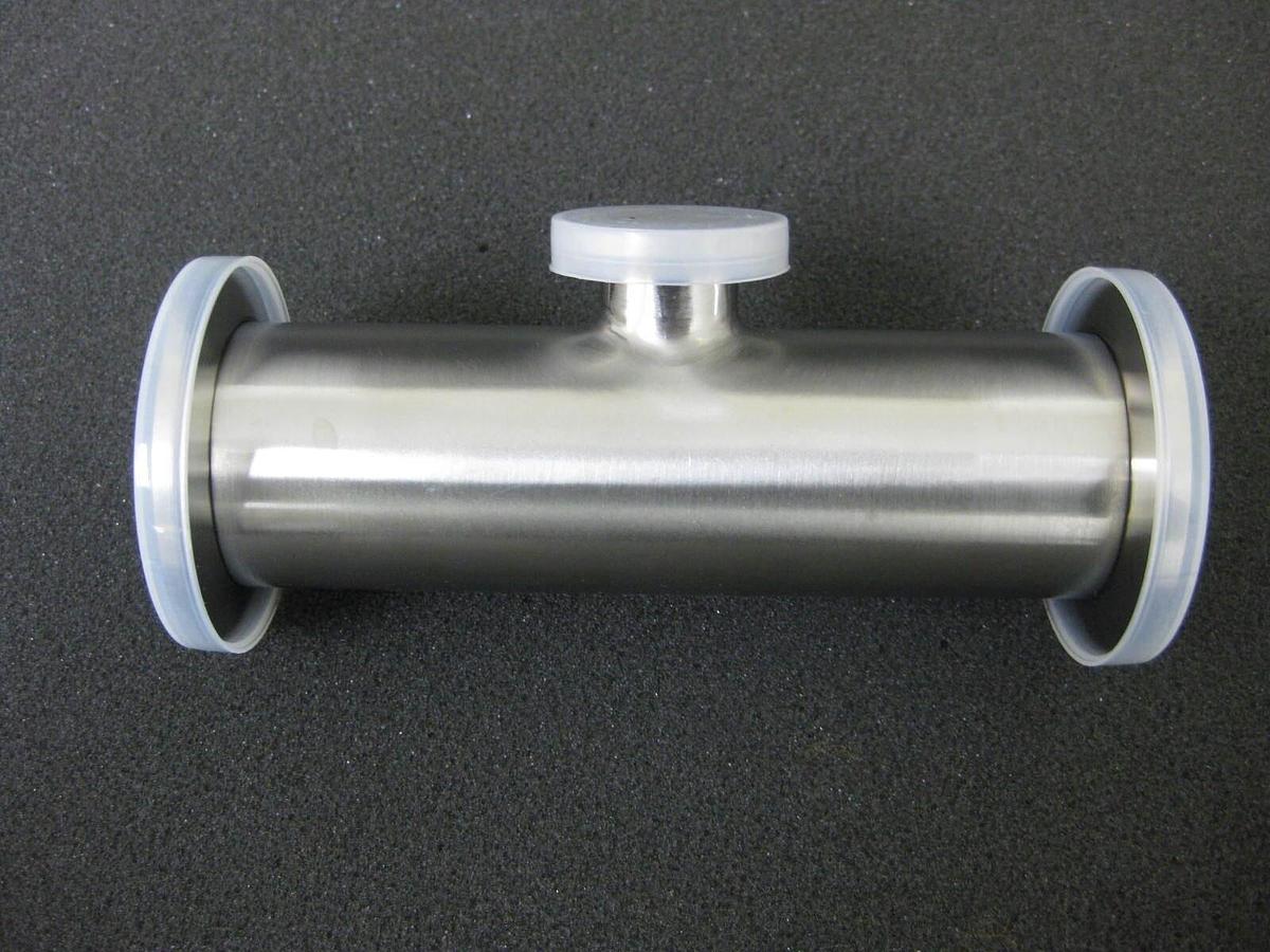 Stainless Steel Vacuum Tube Weldment, TEE NW40 Flange and NW16 Flange, New