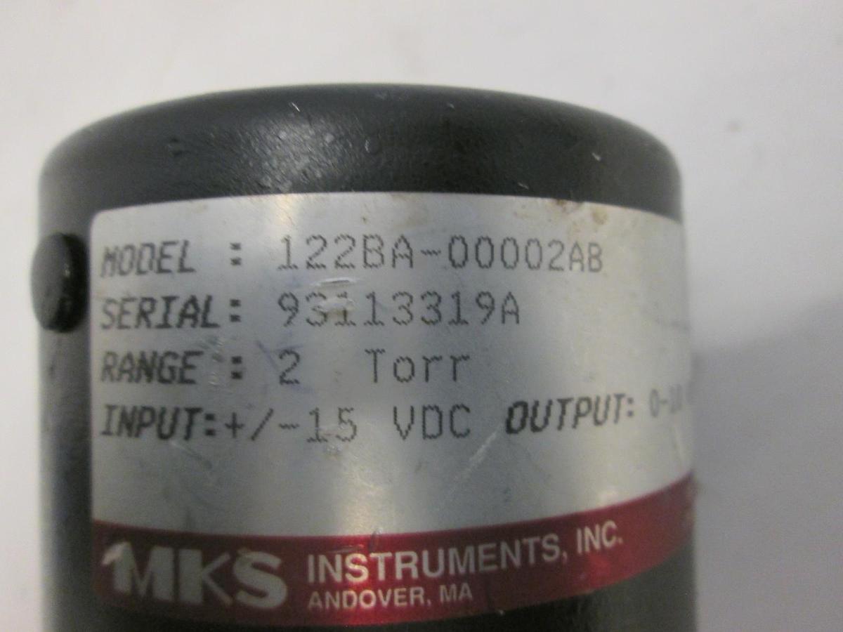 Used MKS, Baratron 2 Torr Pressure Transducer, 122BA-00002AB, Used