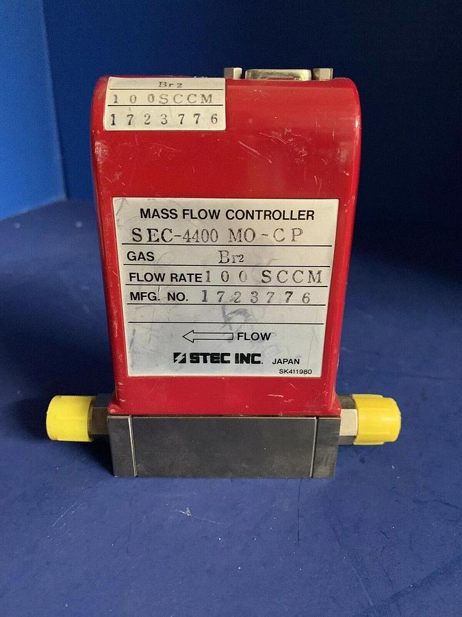 Used Stec SEC-4400 Mass Flow Controller, 1/4" VCR, Br2, 100 SCCM, Used