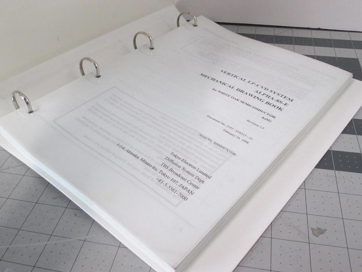 Used TEL Tokyo, ALPHA-8S-E, Mechanical Drawing Book AsSG, Used