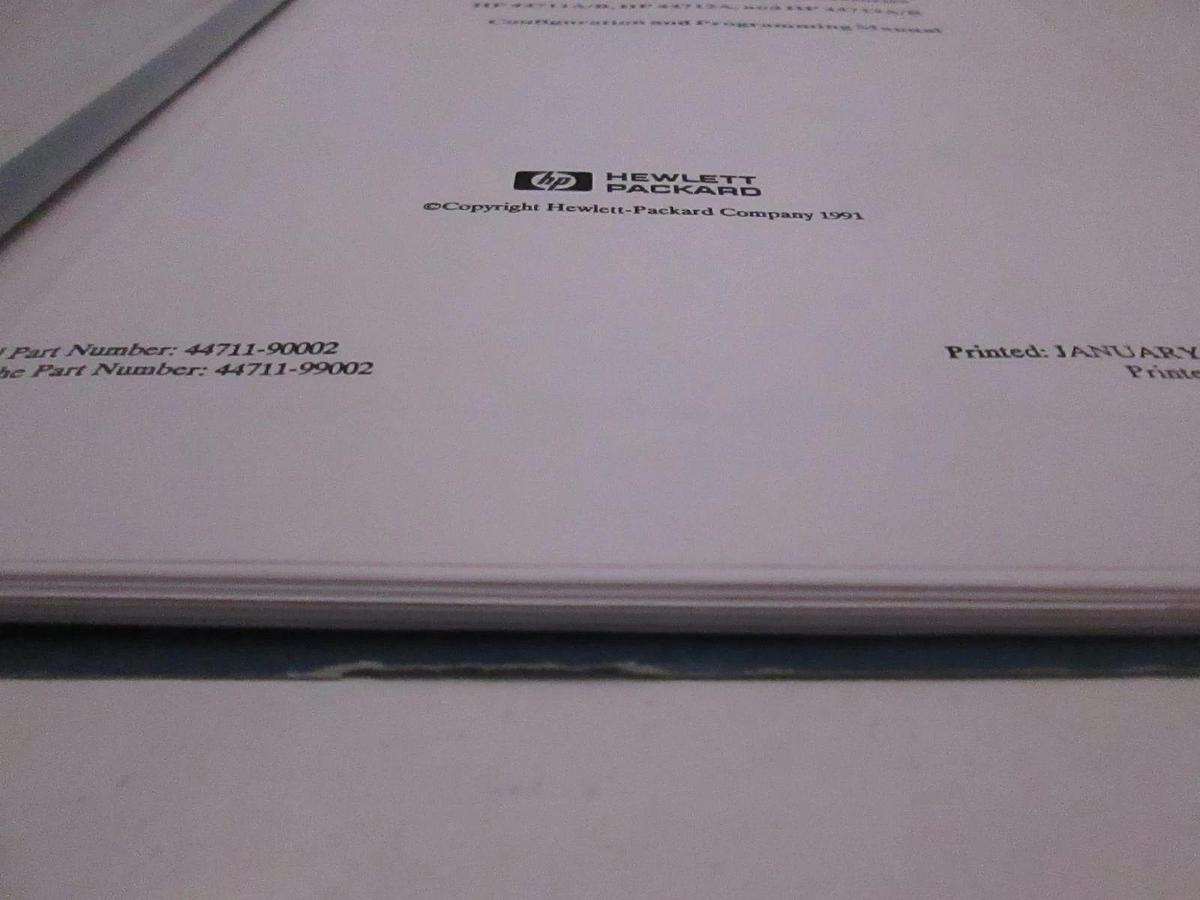 Used HP 3852A Acquisition/Control Unit Config and Programming Manual, Used